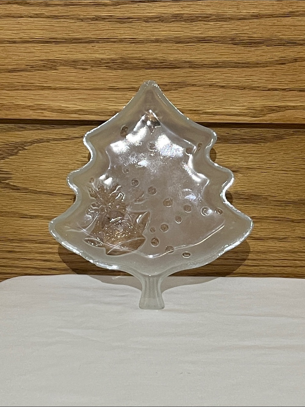 Glass Christmas Tree Decorative Dish - Clear